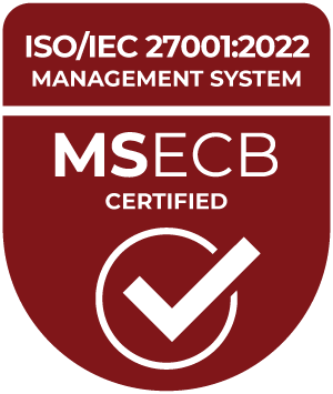 Siegel für die ISO 27001-Zertifizierung durch die MSECB
